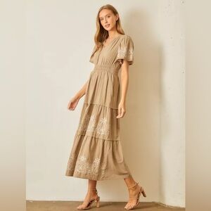 Polagram Embroidered Maxi Dress